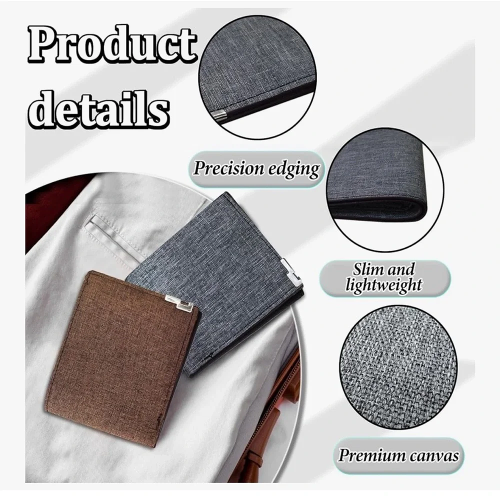 Mens Slim Wallet, Denim Fabric Men's Wallet Minimalist Wallet for Men (new)
